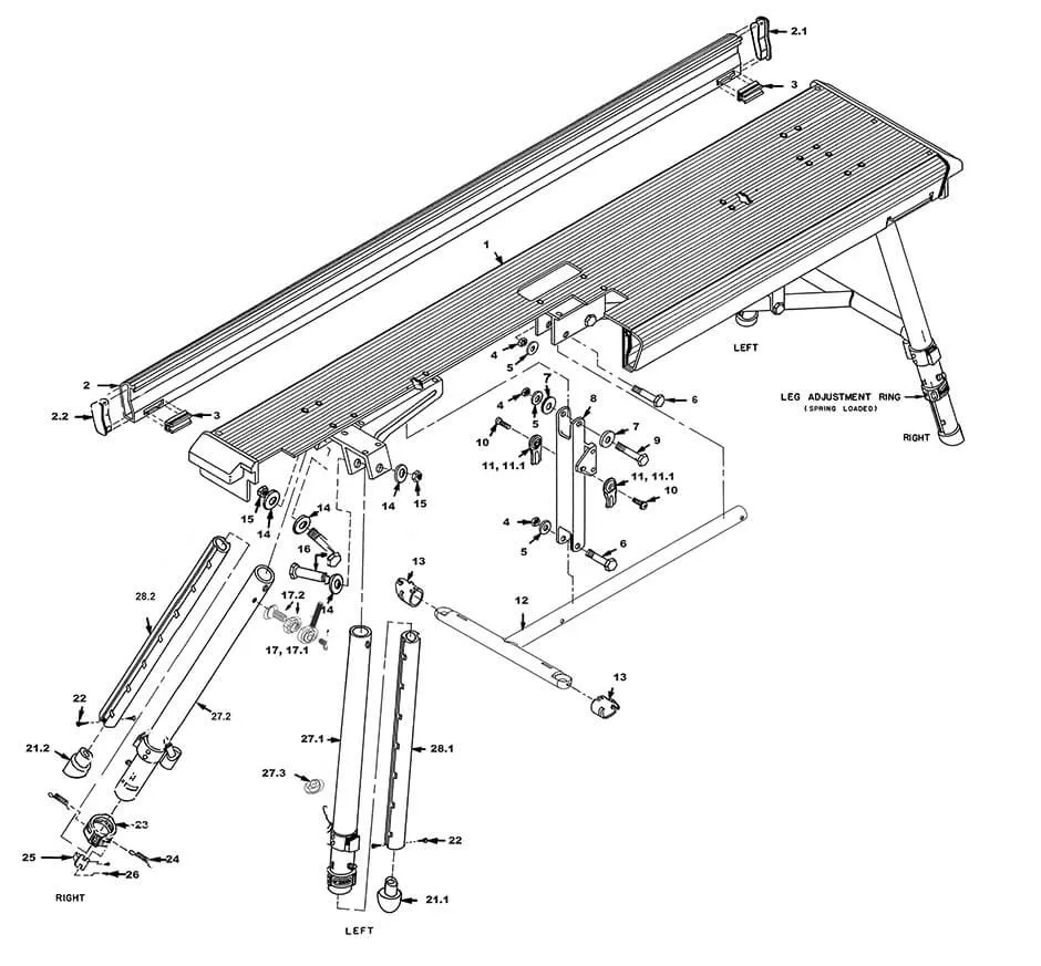 Kwik Bench Parts List